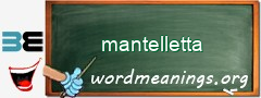 WordMeaning blackboard for mantelletta